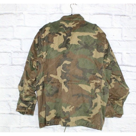 US Army Men's Camouflage Cotton Full Zip Cold Weather Field Coat Jacket Size M - Picture 5 of 8